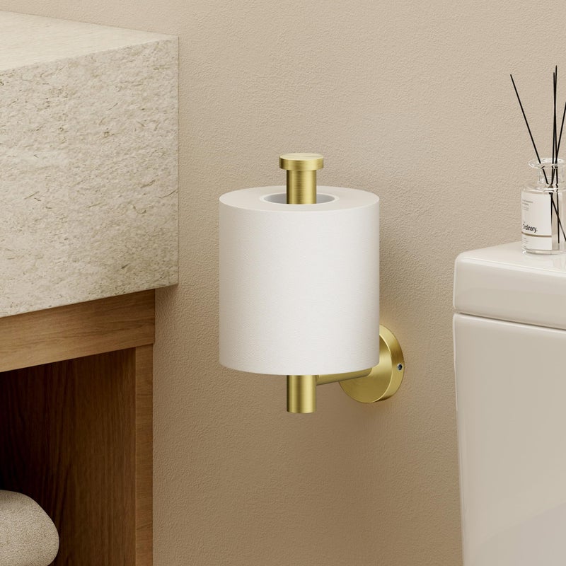 KES Bathroom Toilet Paper Holder 2 Pack SUS304 Stainless Steel Rustproof Toilet Roll Holder Dispenser Wall Mount Brushed Gold, A2175S12-BZ-P2 - Image 5